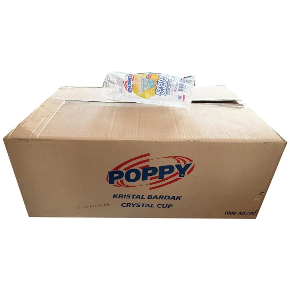 Poppy Şeffaf Plastik Kristal Bardak - 180 Cc. - 180 Ml. - 1000 Adetlik Koli ürün görseli 1