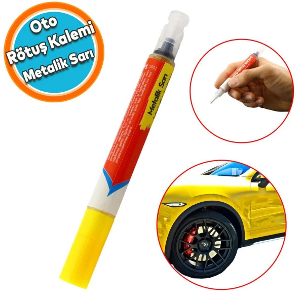 Oto Rötuş Kalemi 5 ML Araç Kaporta Tampon Çizik Giderici Fırça Yenileme Metalik Sarı Renk Boya ürün görseli 1
