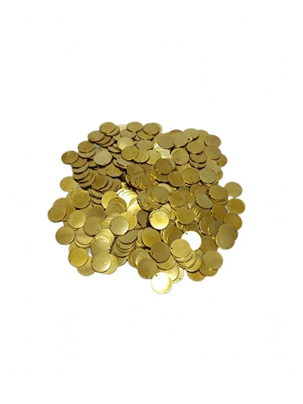 1,8x25mm Yuvarlak Tek Delik Pirinç Payet Pul 2340gr ürün görseli 1