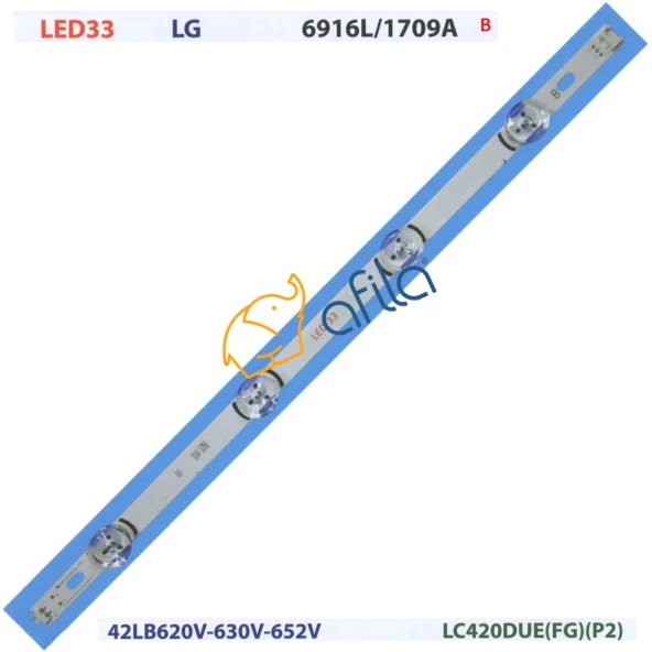 LG LC420DUE FG P2, 42LB620V, 6916L-1710A, 6916L-1956a, 6916L-1957A, 42LB585V-620V TV LED ÇUBUK ( B ) (1 Adet) ürün görseli 1