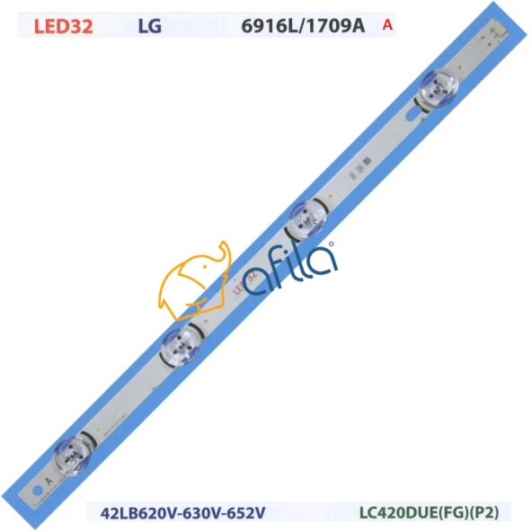 LG LC420DUE FG P2, 42LB620V, 6916L-1709A, 6916L-1956a, 6916L-1957A, 42LB585V-620V TV LED ÇUBUK ( A ) (1 Adet) ürün görseli 1