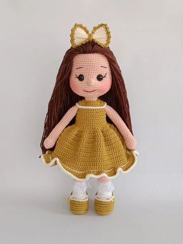 Yağ Yeşili Fatoş Bebek Amigurumi Organik Oyuncak ürün görseli 1