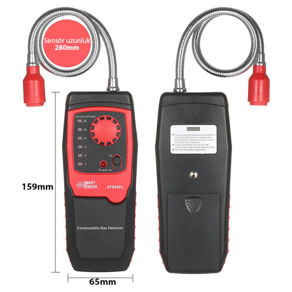Smart Sensor AT8800L Yanıcı Gaz Kaçak Dedektörü - Resim 5
