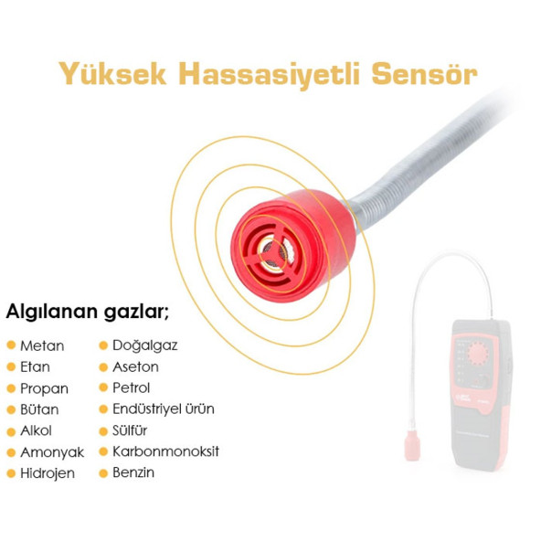 Smart Sensor AT8800L Yanıcı Gaz Kaçak Dedektörü - Resim 6