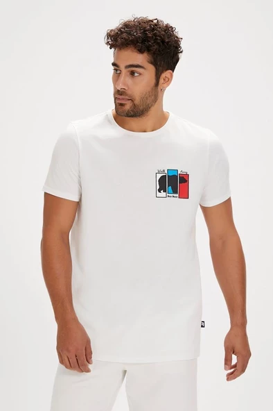 Bad Bear GRIZZLE T-SHIRT OFF-WHITE Erkek Tişört Beyaz S-XXL ürün görseli 1
