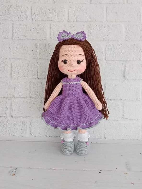 Mor Güzeli Fatoş Bebek Amigurumi Organik Oyuncak ürün görseli 1
