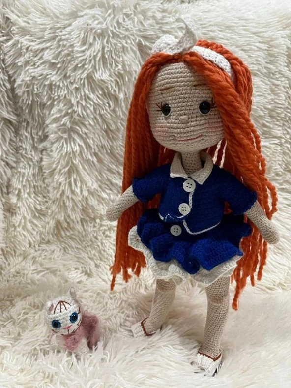 Setoş Bebek ve Pisisi Amigurumi Organik Oyuncak ürün görseli 1