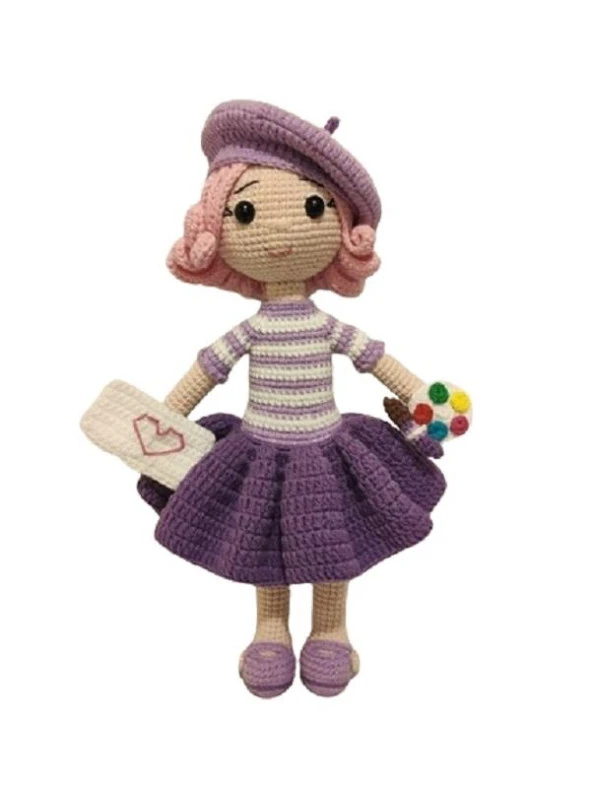 Ressam Beyza Bebek Amigurumi Organik Oyuncak ürün görseli 1