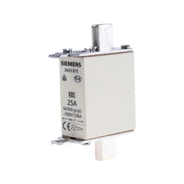 SIEMENS 3NA3810 Sigorta Buşonu NH Bıçaklı 25A Boy 000 ürün görseli 1