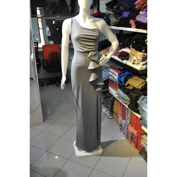 GRİ YARIM KOL ABİYE - Resim 3