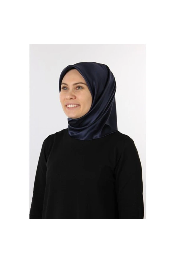 Lacivert Taşlanmış Düz Ipek Eşarp 7747758 - 321 ürün görseli 1