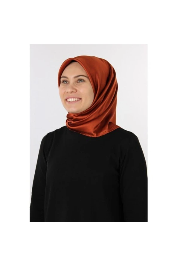 Aker 90x90 Kiremit Taşlanmış Düz Ipek Eşarp 7747758 - 365 ürün görseli 1