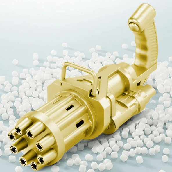 GOLD ÇOKLU KÖPÜK ATAN KÖPÜK TABANCASI BUBBLES GUN BALONCUK TABANCASI PİLLİ KÖPÜK MAKİNASI GOLD GUN ürün görseli 1