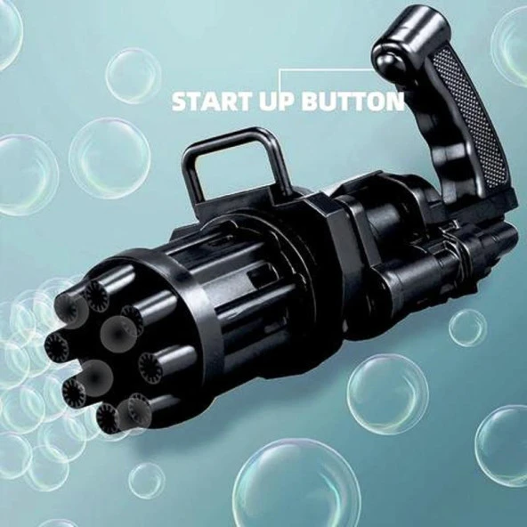 SİYAH ÇOKLU KÖPÜK ATAN KÖPÜK TABANCASI BUBBLES GUN BALONCUK TABANCASI PİLLİ KÖPÜK MAKİNASI BLACK GUN ürün görseli 1