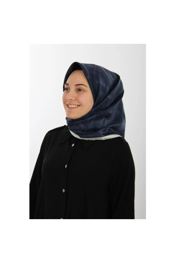 Lacivert Ipek Krep Saten Eşarp 7208701-322 ürün görseli 1