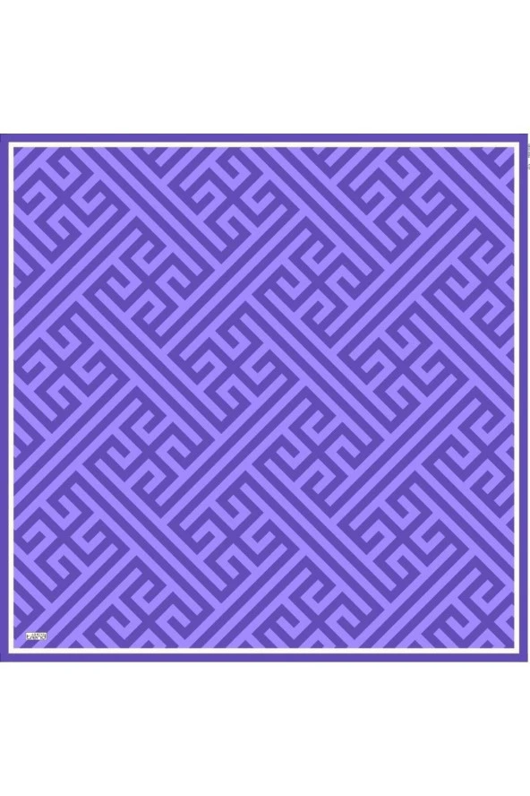Soft Mavi Desenli Eşarp 6084-15 ürün görseli 1