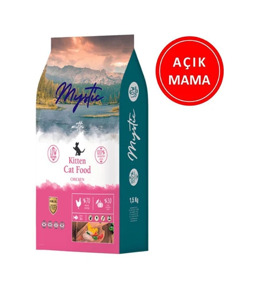 Mystic Az Tahıllı Tavuklu Yavru Kedi Maması 1 Kg AÇIK ürün görseli 1