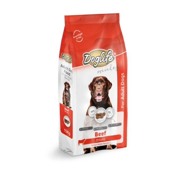 DLFD03-Doglife Biftekli Yetişkin Köpek Maması 15 Kg ürün görseli 1