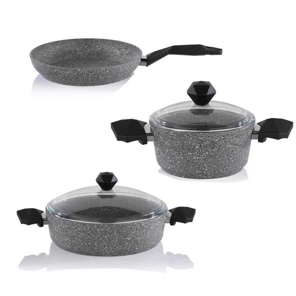 Schafer Granit 24 CM Karnıyarık Tava Seti ve 20 CM Derin Tencere ürün görseli 1
