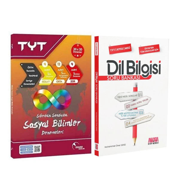 Doktrin TYT Sosyal Bilimler Deneme ve AKM Dil Bilgisi Soru Bankası Seti 2 Kitap ürün görseli 1