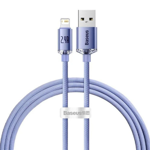 Baseus Crystal Shine Series USB to iPhone Lightning Hızlı Şarj ve Data Kablosu 2.4A 1.2m ürün görseli 1