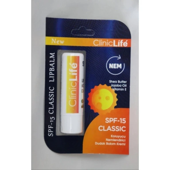 ClinicLife SPF-15 Classic Dudak Bakım Kremi 4,8 g ürün görseli 1