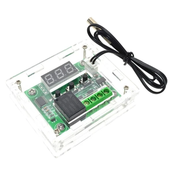 Kutulu W1209 12V DC Dijital Termostat Sıcaklık Kontrol Devresi Sensörlü ürün görseli 1