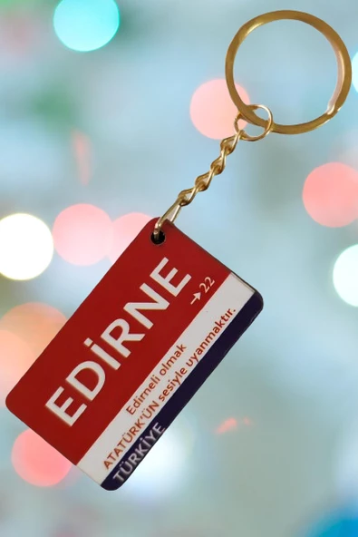 Edirne Şehir Temalı Ahşap Anahtarlık,Çanta,Elbise Süsü ürün görseli 1