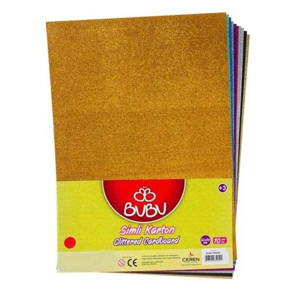 Bu-Bu Karton Simli 50x70 CM 10 Lu Karışık Renk Simli Karton ürün görseli 1