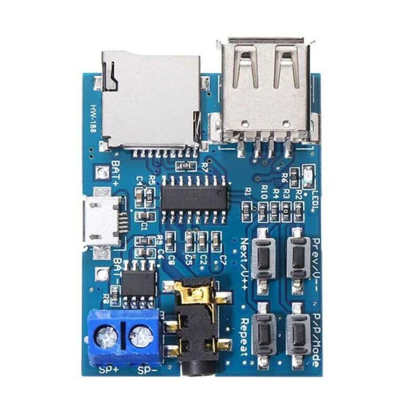 TF Kart ve USB Flash Disk Girişli MP3 Çalar Modül - Resim 3