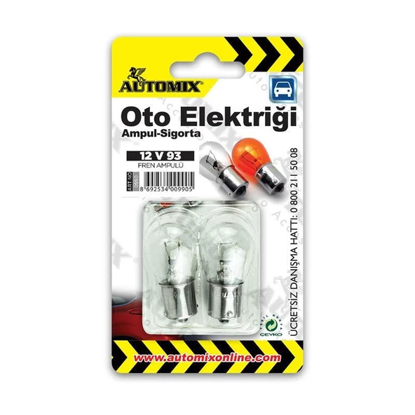 Automix Ampul 12v/93 2li Paket ürün görseli 1