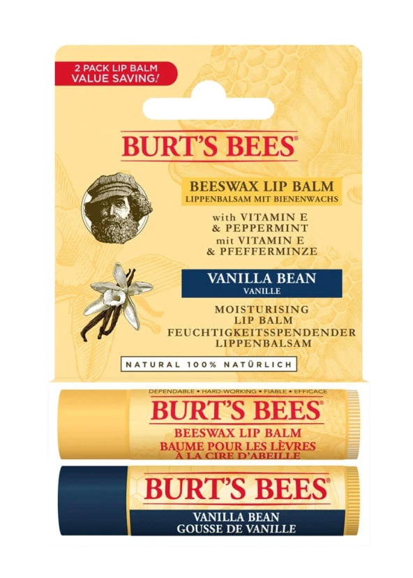 Burts Bees Beeswax ve Vanilya Aromalı 2'li Dudak Bakım Krem Seti ürün görseli 1