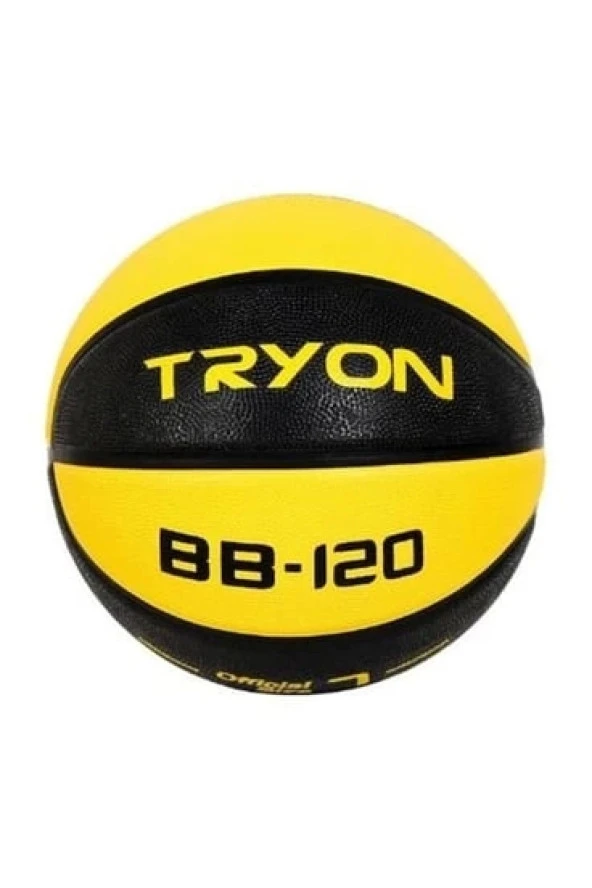 Tryon BB-120 Kauçuk Basketbol Topu 7 Numara Sarı Siyah ürün görseli 1