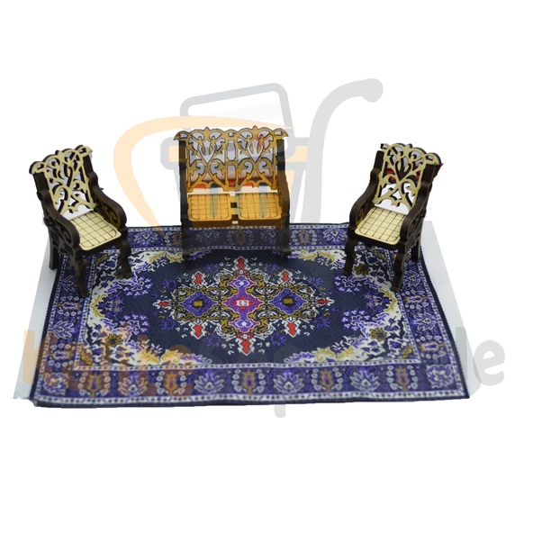 Minyatür Halı Dollhouse Dekorasyonu Mini Taban Halısı ürün görseli 1
