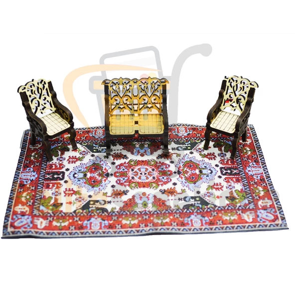 Minyatür Halı Dollhouse Dekorasyonu Mini Taban Halısı ürün görseli 1