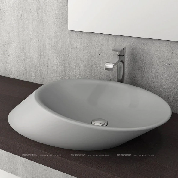 Bocchi Vessel Yatay Çanak Lavabo 72 cm Mat Gri 1013-006-0125 ürün görseli 1