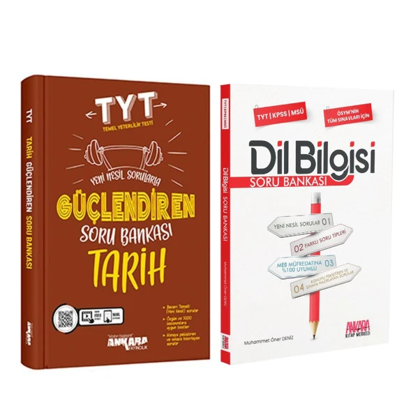 Ankara Yayıncılık TYT Güçlendiren Tarih ve AKM Dil Bilgisi Soru Bankası Seti 2 Kitap ürün görseli 1
