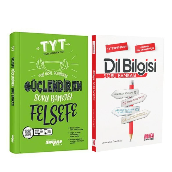 Ankara Yayıncılık TYT Güçlendiren Felsefe ve AKM Dil Bilgisi Soru Bankası Seti 2 Kitap ürün görseli 1