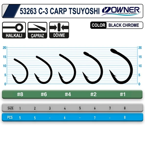 Owner 53263 C-3 Carp Tsuyoshi İğne - Resim 2
