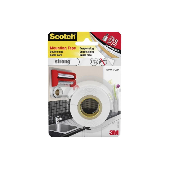 Scotch Çift Taraflı Yapışkan Köpük Bant 19 mm x 1.5 Metre ürün görseli 1