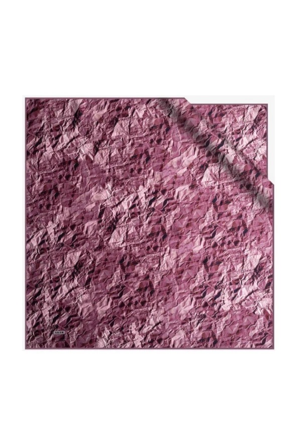 Aker 90*90 İpek Krep Saten Pembe Renkli Eşarp 7987701-391 ürün görseli 1