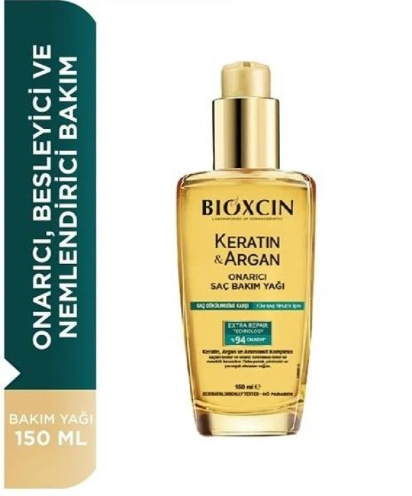 Bioxcin Keratin Argan Onarıcı Saç Bakım Yağı 150 ml ürün görseli 1