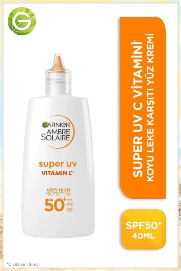 Garnier Ambre Solaire Super UV Vitamin C SPF 50+ Leke Karşıtı Güneş Koruyucu 40ml ürün görseli 1