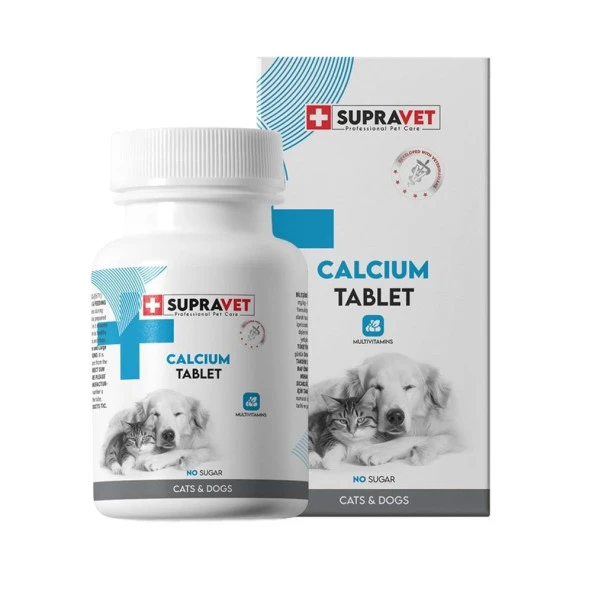 Supravet Calcium Tablet Calcium Kedi ve Köpekler İçin 75 Tablet ürün görseli 1