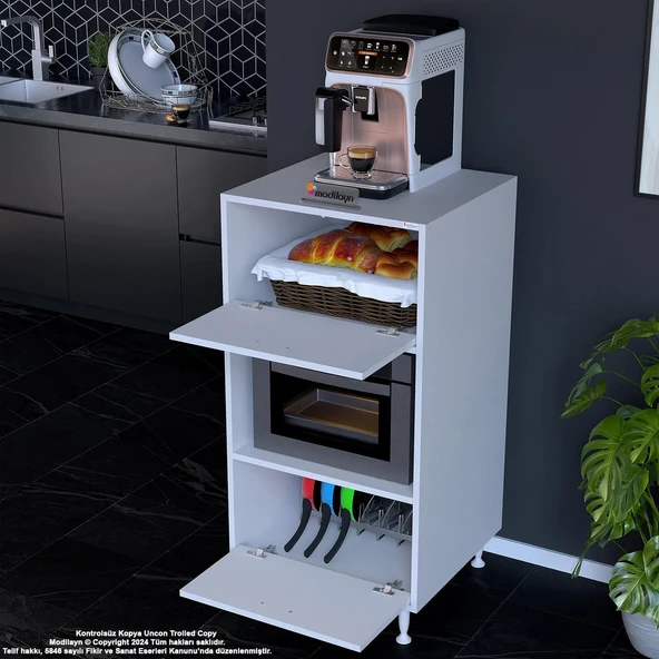 Modilayn SİLVA 59,6 x 119,2 x 56 cm Çift Kapaklı Ankastre Fırın ve Mutfak Dolabı ürün görseli 1