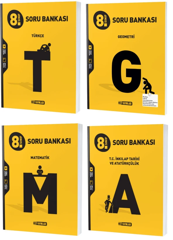 Hız Lgs 2024 8. Sınıf Matematik + Geometri + Türkçe + İnkılap Soru Seti 4 Kitap ürün görseli 1