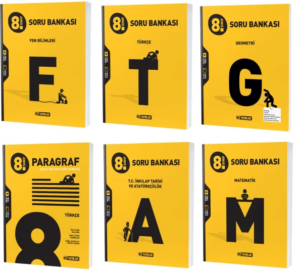 Hız Lgs 2024 8. Sınıf Matematik + Geometri + Türkçe + Fen + Paragraf + İnkılap Soru Seti 6 Kitap ürün görseli 1