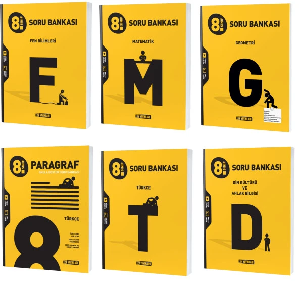 Hız Lgs 2024 8. Sınıf Matematik + Geometri + Türkçe + Fen + Paragraf + Din Soru Seti 6 Kitap ürün görseli 1
