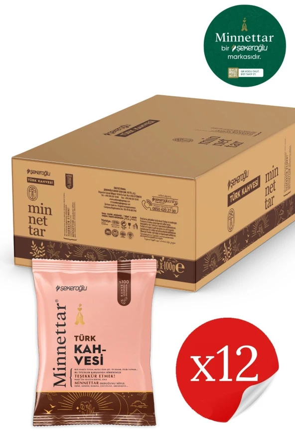 Şekeroğlu Minnettar Türk Kahvesi 12 x 100 Gr ( 12 Paket ) ürün görseli 1