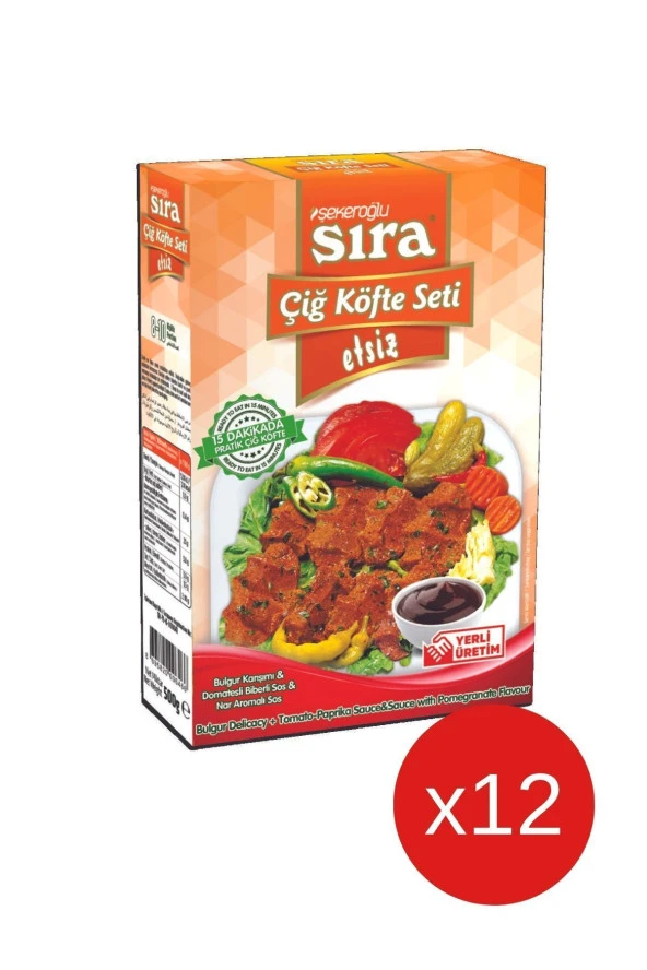 Şekeroğlu Sıra Çiğ Köfte Seti Etsiz 12 x 500 Gr ( 12 Adet ) ürün görseli 1